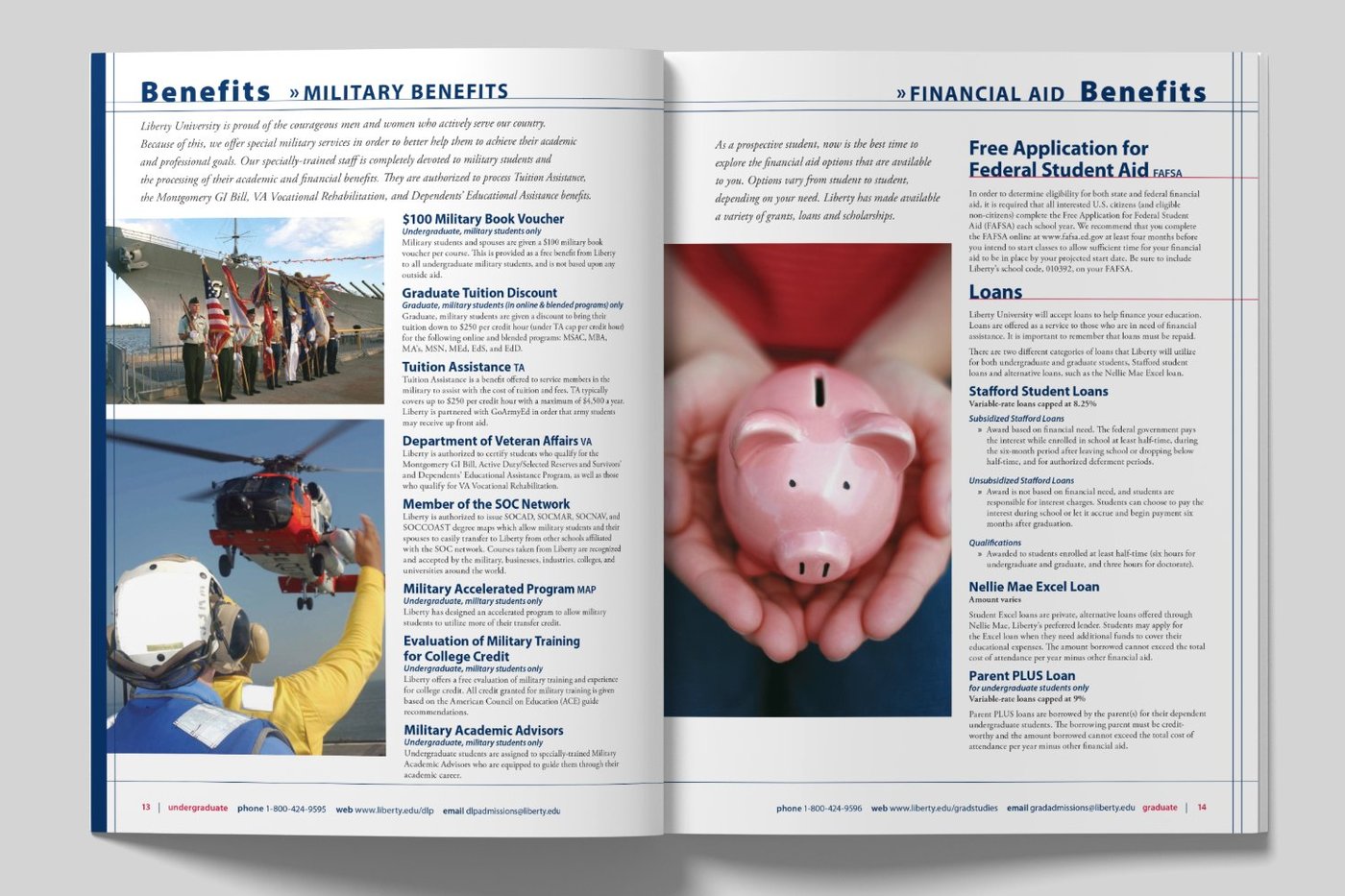 LU Online viewbook military benefits and financial aid spread