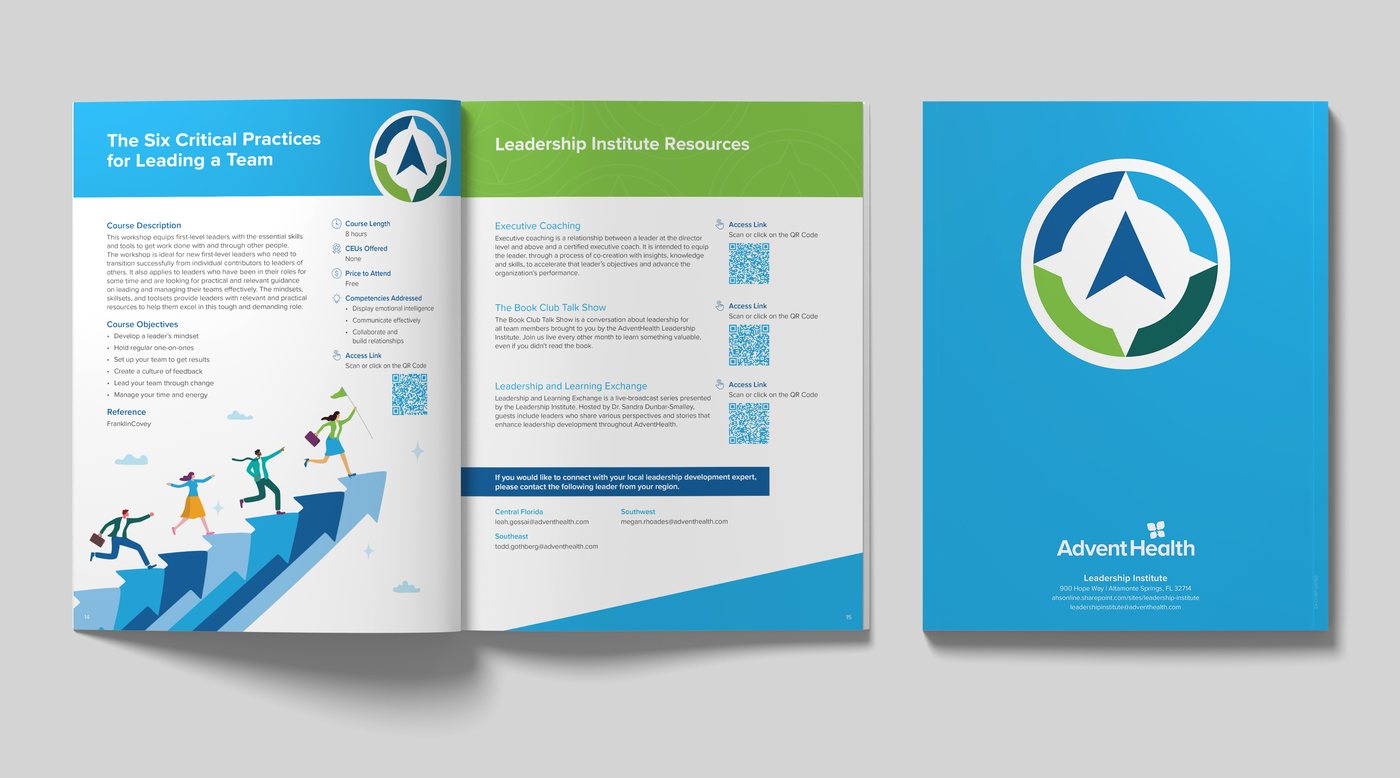 Final course page, Leadership Institute Resources page and back cover