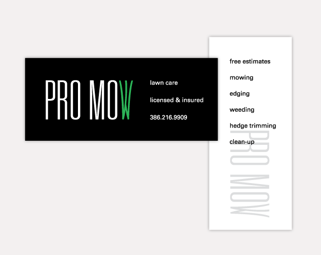 Pro Mow Logo & Business Card